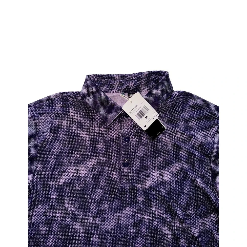 Adidas Ultimate Textured Print Golf Polo Shirt Men's Size Medium Powder Plum NWT